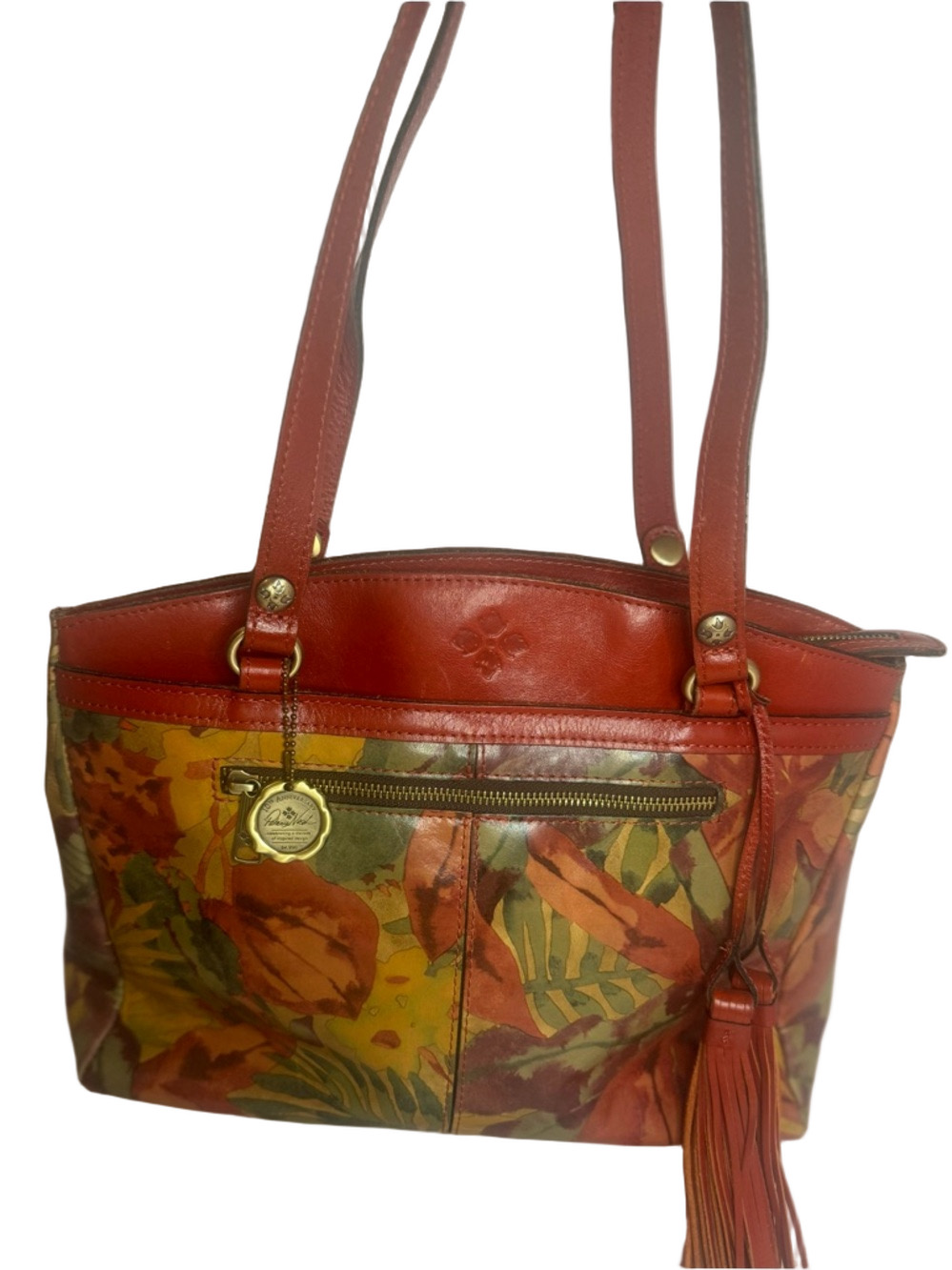 #266 Patricia Nash Poppy 10th Anniversary Edition Leather Tote Shoulder Bag